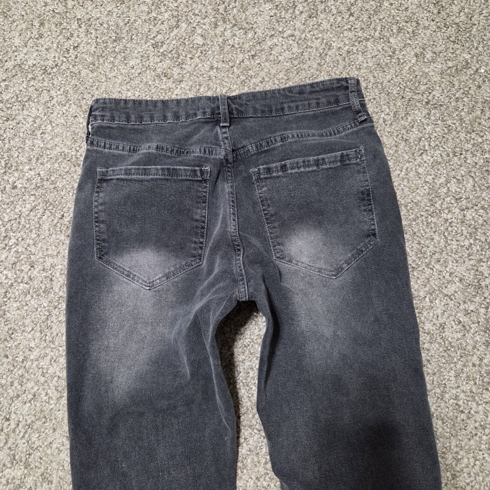 Palm Sundae Black Faded Jeans Slim Fit MENS 30" x 28.5" - Picture 6 of 8